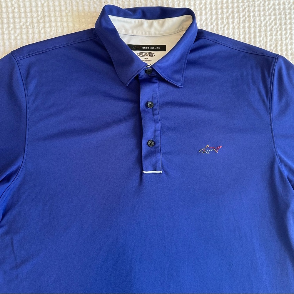 Greg Norman Collection Blue Polo Shirt - Picture 2 of 10